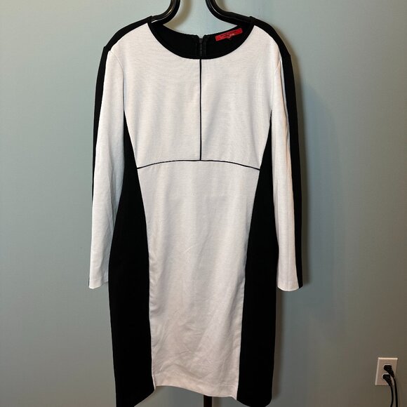 Narciso Rodriguez Ladies Black & White Bodycon Dress - Picture 2 of 4